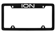 Saturn Ion Black Coated Metal Top Engraved License Plate Frame Holder