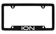 Saturn Ion Black Coated Metal Bottom Engraved License Plate Frame Holder