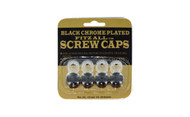 Black Coated Screw Covers 4 Per Card, Fits 10mm,  12mm  and 1/4 Inch Screws.