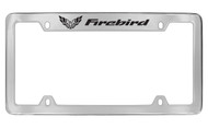 Pontiac Firebird with 1 FB Logo Top Engraved Chrome Plated Brass License Plate Frame with Black Imprint