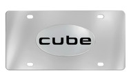 Nissan Cube Chrome Plated Solid Brass Emblem Attached To a Stainless Steel Plate