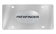 Nissan Pathfinder Chrome Plated Solid Brass Emblem Attached To a Stainless Steel Plate