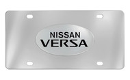 Nissan Versa Chrome Plated Solid Brass Emblem Attached To a Stainless Steel Plate