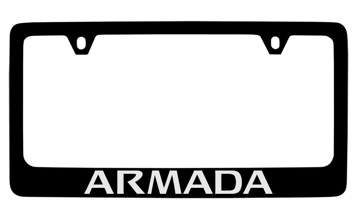 Nissan Armada Black Coated Metal License Plate Frame Holder