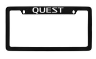 Nissan Quest Black Coated Metal Top Engraved License Plate Frame Holder