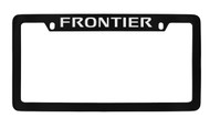 Nissan Frontier Black Coated Metal Top Engraved License Plate Frame Holder
