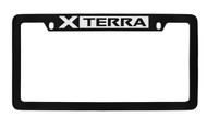 Nissan Xterra Black Coated Metal Top Engraved License Plate Frame Holder