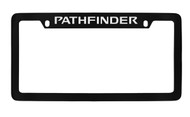 Nissan Pathfinder Black Coated Metal Top Engraved License Plate Frame Holder