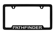 Nissan Pathfinder Black Coated Metal Bottom Engraved License Plate Frame Holder