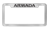Nissan Armada Chrome Plated Solid Brass Top Engraved License Plate Frame Holder