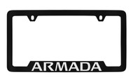 Nissan Armada Black Coated Zinc Bottom Engraved License Plate Frame Holder