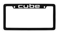 Nissan Cube Black Coated Zinc Top Engraved License Plate Frame Holder