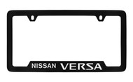 Nissan Versa Bottom Engraved Black Coated Zinc License Plate Frame