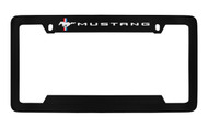 Ford Mustang with Pony & 3 Bars Top Engraved Black Coated Zinc Frame 