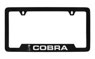 Ford Cobra with 1 Cobra Logo Bottom Engraved Black Coated Zinc Frame with Silver Imprint