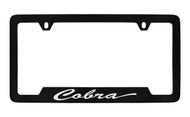 Ford Cobra Bottom Engraved Black Coated Zinc Frame with Silver Imprint Script