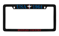 Ford USA 1964 with 3 Bar and Pony Top Engraved Chrome Plated Solid Solid Brass License Plate Frame Holder