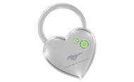 Mustang Chrome Heart Shape Keychain Embellished with dazzling Crystals (FOKCYH-G300-E)
