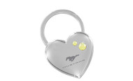 Mustang Chrome Heart Shape Keychain Embellished with dazzling Crystals (FOKCYH-Y300-E)