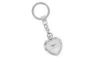 Mustang Satin/Chrome Two Tone Heart Ring Keychain