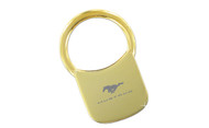 Mustang Gold Plated Solid Brass Padlock Keychain