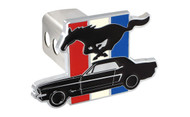 Ford Mustang Pony Emblem with Three Color Bar Hitch Cover