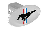 Ford Mustang with Three Color Bar Background Mustang Cut Out Hitch Cover 