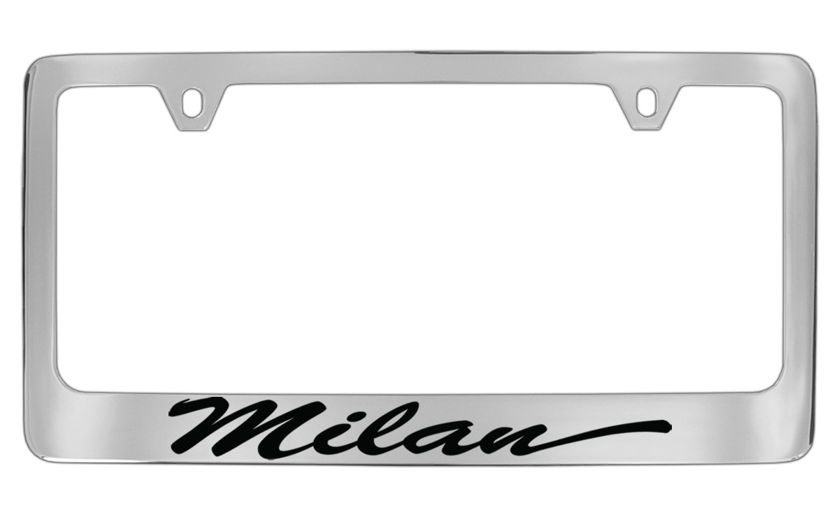 Mercury Milan Script Chrome Plated Solid Brass License Plate Frame