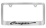 Mercury Cougar Script Chrome Plated Solid Brass License Plate Frame
