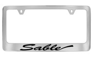 Mercury Sable Script Chrome Plated Solid Brass License Plate Frame