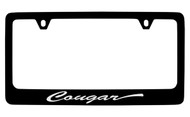 Mercury Cougar Script Black Coated Zinc License Plate Frame
