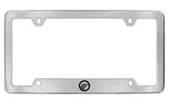 Mercury Logo Bottom Engraved Chrome Plated Solid Brass License Plate Frame with Black Imprint