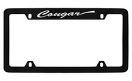 Mercury Cougar Script Top Engraved Black Coated Zinc 4 Hole with Silver Imprint