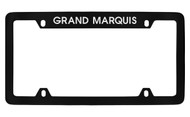 Mercury Grand Marquis Top Engraved Black Coated Zinc 4 Hole License Plate Frame with Silver Imprint
