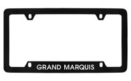 Mercury Grand Marquis Bottom Engraved Black Coated Zinc 4 Hole License Plate Frame with Silver Imprint