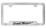 Mercury Grand Marquis Script Bottom Engraved Chrome Plated Solid Brass License Plate Frame with Black Imprint