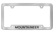 Mercury Mountaineer Bottom Engraved Chrome Plated Solid Brass License Plate Frame with Black Imprint