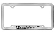 Mercury Mountaineer Script Bottom Engraved Chrome Plated Solid Brass License Plate Frame with Black Imprint