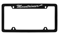 Mercury Mountaineer Script Top Engraved Black Coated Zinc 4 Hole License Plate Frame with Silver Imprint