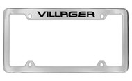 Mercury Villager Top Engraved Chrome Plated Solid Brass License Plate Frame with Black Imprint