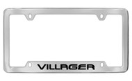 Mercury Villager Bottom Engraved Chrome Plated Solid Brass License Plate Frame with Black Imprint