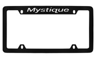 Mercury Mystique Top Engraved Black Coated Zinc 4 Hole License Plate Frame with Silver Imprint