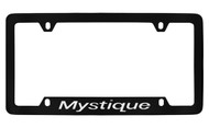 Mercury Mystique Bottom Engraved Black Coated Zinc 4 Hole License Plate Frame with Silver Imprint