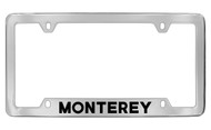 Mercury Monterey Bottom Engraved Chrome Plated Solid Brass License Plate Frame with Black Imprint