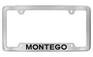 Mercury Montego Bottom Engraved Chrome Plated Solid Brass License Plate Frame with Black Imprint