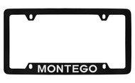 Mercury Montego Bottom Engraved Black Coated Zinc License Plate Frame with Silver Imprint