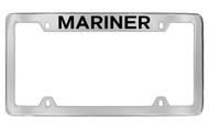 Mercury Mariner Top Engraved Chrome Plated Solid Brass License Plate Frame with Black Imprint