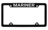 Mercury Mariner Top Engraved Black Coated Zinc 4 Hole License Plate Frame with Silver Imprint