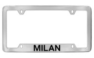 Mercury Milan Bottom Engraved Chrome Plated Solid Brass License Plate Frame with Black Imprint