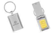 Mercury Rectangular Photo Frame Keychain In a Black Gift Box